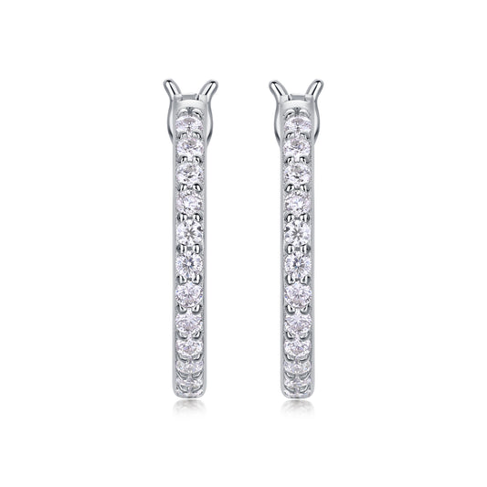 Flowing Light - Earrings Set With Top-quality Moissanite S925 Silver And Platinum-plated Stud Earrings, A Fashionable And Trendy Accessory, Can Be Detected By A Diamond Pen In Yellow Gold And Rose Gol