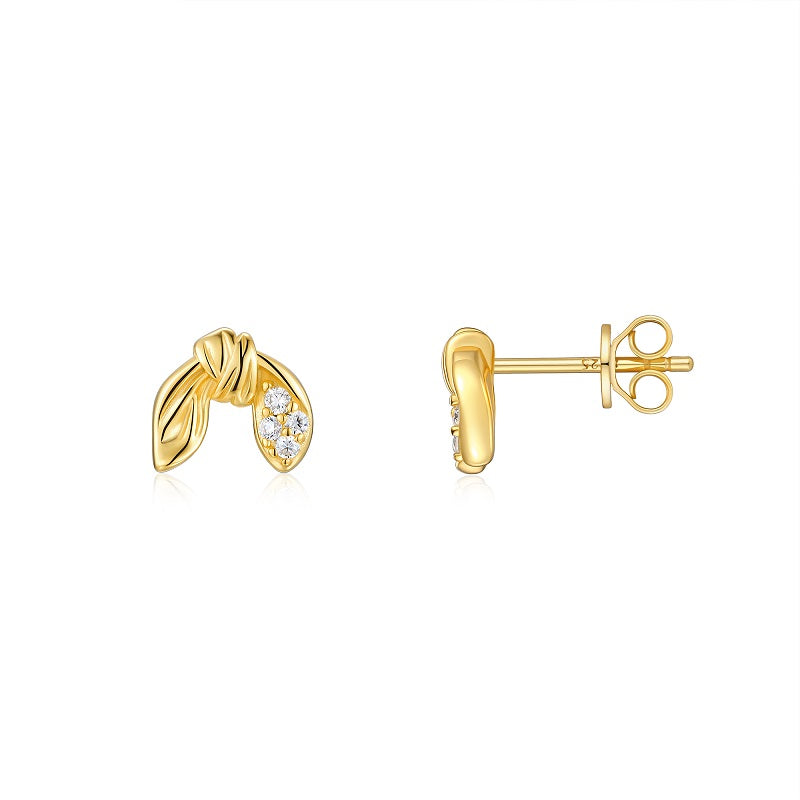 Top-quality Moissanite Luxury And Fashionable Light Luxury Jewelry Silver Stud Earrings S925 Silver Electroplated Gold