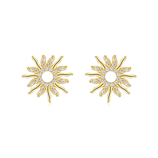 Top-quality Moissanite Luxury And Fashionable Light Luxury Jewelry Silver Stud Earrings S925 Silver Electroplated Gold