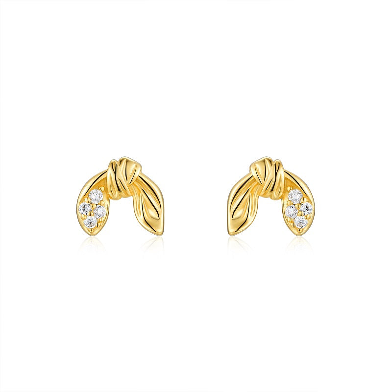 Top-quality Moissanite Luxury And Fashionable Light Luxury Jewelry Silver Stud Earrings S925 Silver Electroplated Gold