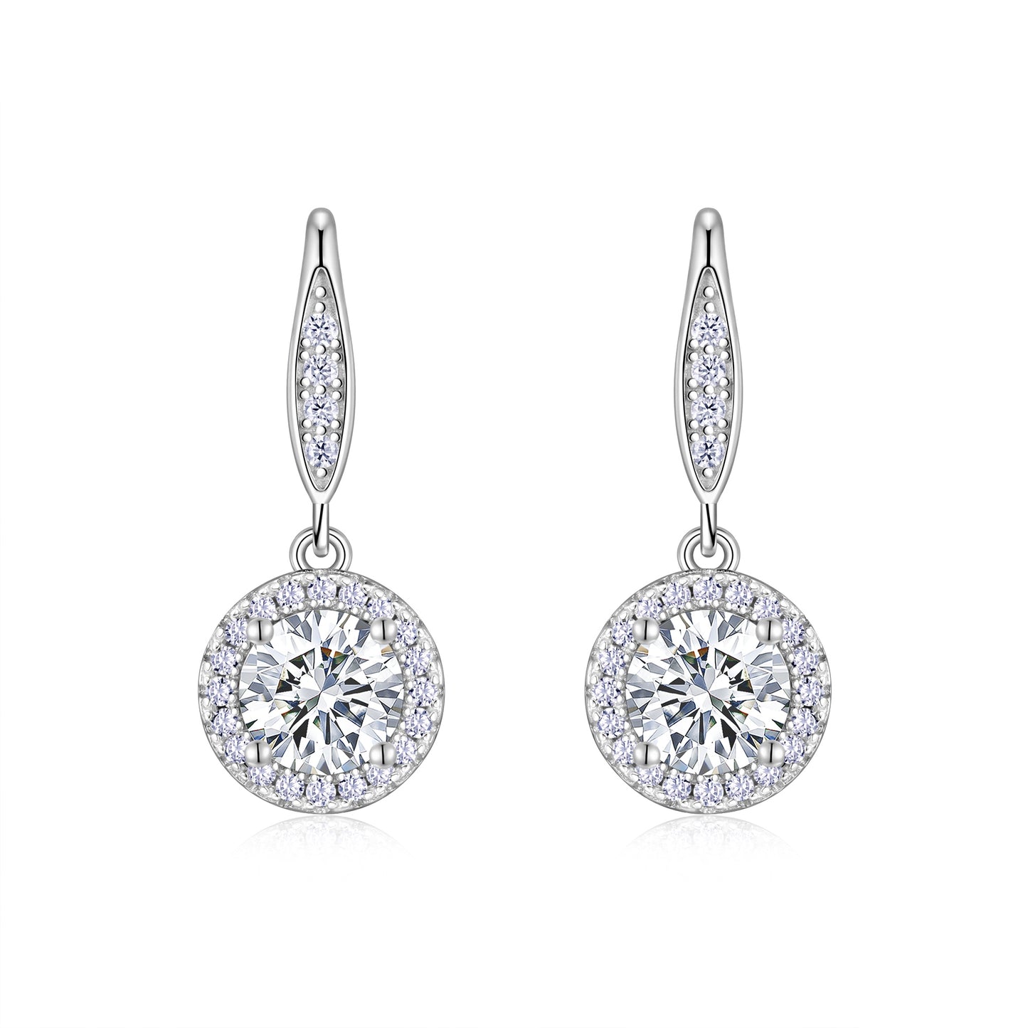 A Luxurious And Fashionable Minimalist Jewelry Earring Set Featuring A 1-carat Top-quality Morganite, Made Of S925 Silver Electroplated With Platinum.