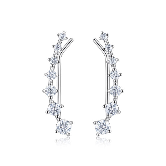 Top-quality Moissanite Luxury And Fashionable Light Luxury Jewelry Silver Stud Earrings S925 Silver Plated Platinum