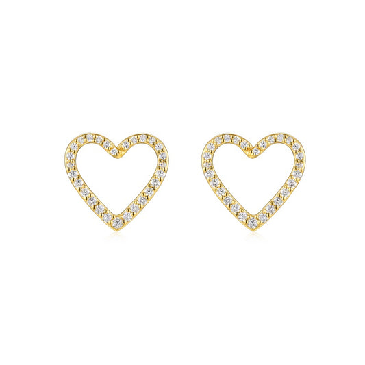 Top-quality Moissanite Luxury And Fashionable Light Luxury Jewelry Silver Stud Earrings S925 Silver Electroplated Gold