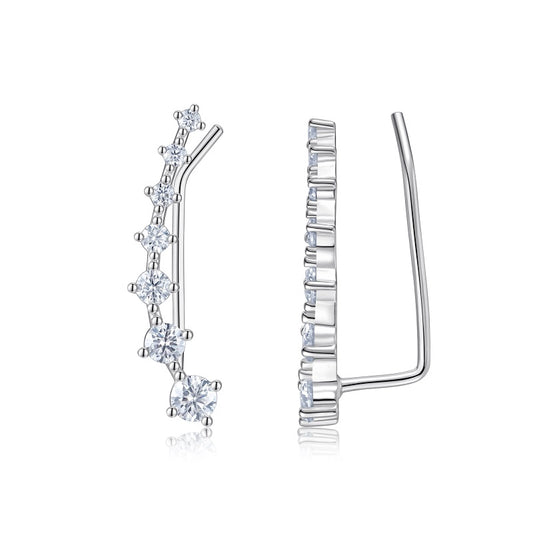 Top-quality Moissanite Luxury And Fashionable Light Luxury Jewelry Silver Stud Earrings S925 Silver Plated Platinum