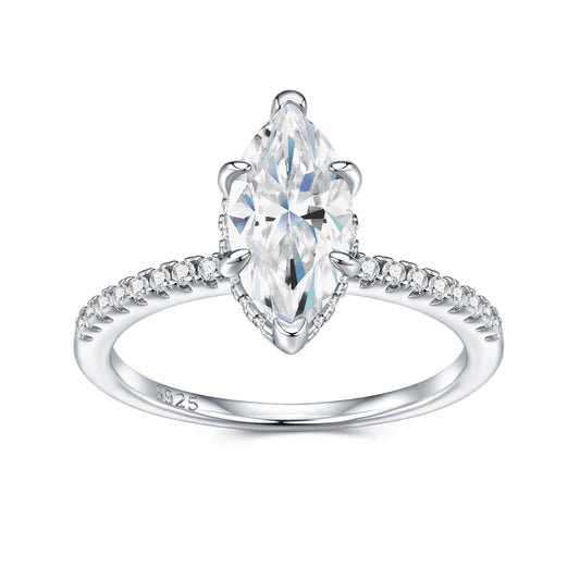 Engraved With Top-quality Moissanite, This Luxurious And Fashionable Minimalist Jewelry Set Features Exquisite Silver Accessories For Ladies. Made Of S925 Silver With Electroplated Platinum.